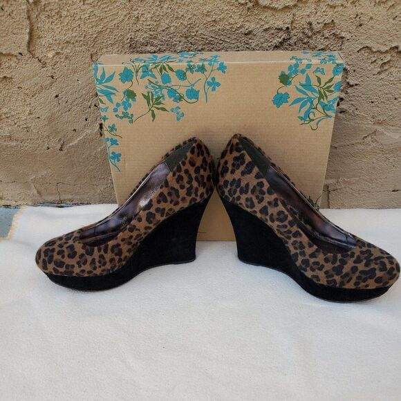 Bamboo soft leopard print wedges - Picture 3 of 9